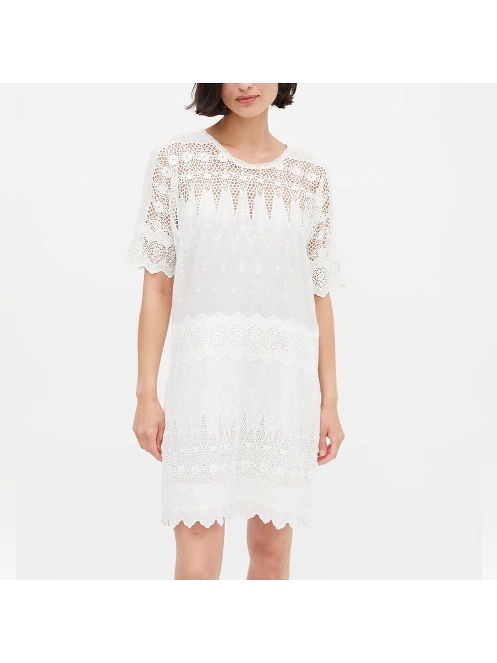 Ulla Johnson Violet Eyelet Scalloped Lace Dress - Picture 2 of 11